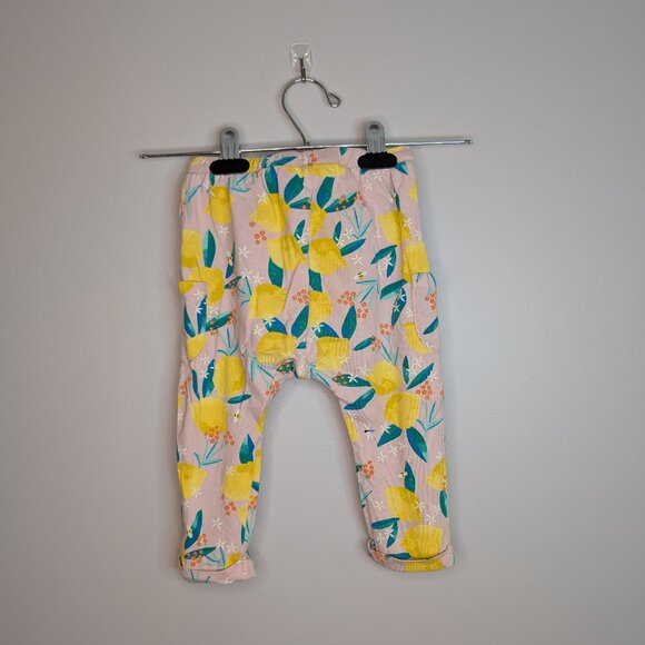 ❤️ 2 for 10 ❤️ H&M Pale Pink Lemon Cotton Harem Pants - Picture 2 of 3